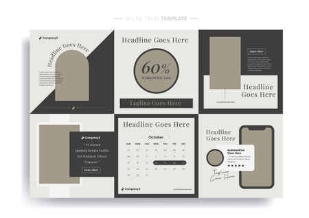Vector of modern stylized social media post and templateのイラスト素材