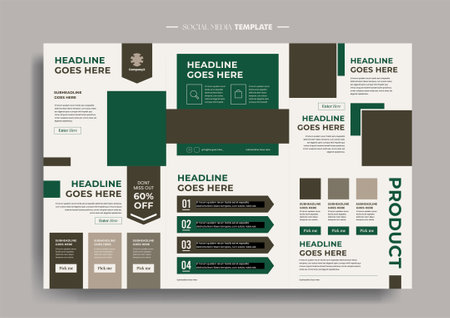 Vector of modern stylized social media post and templateのイラスト素材