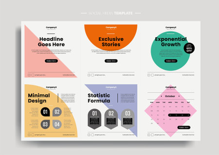 Vector of modern stylized social media post and templateのイラスト素材