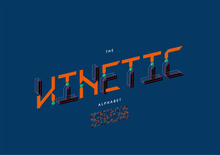 Vector of stylized kinetic alphabet and fontのイラスト素材