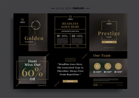 Vector of modern stylized social media post and templateのイラスト素材