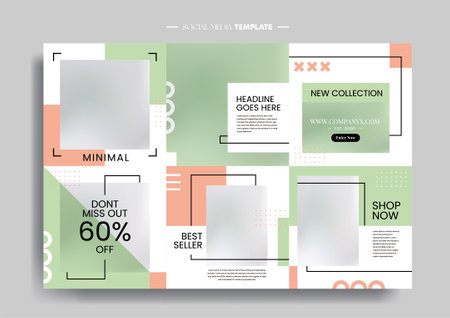 Vector of modern stylized social media post and templateのイラスト素材