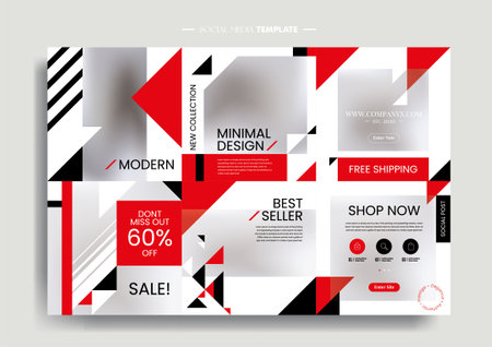 Vector of modern stylized social media post and templateのイラスト素材