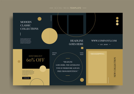 Vector of modern stylized social media post and templateのイラスト素材