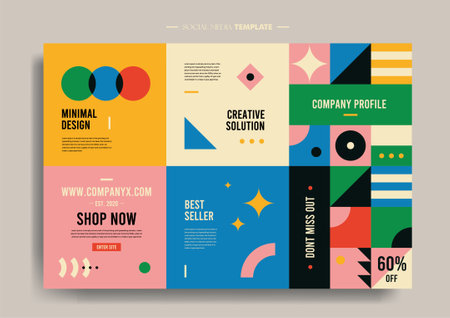 Vector of modern stylized social media post and templateのイラスト素材