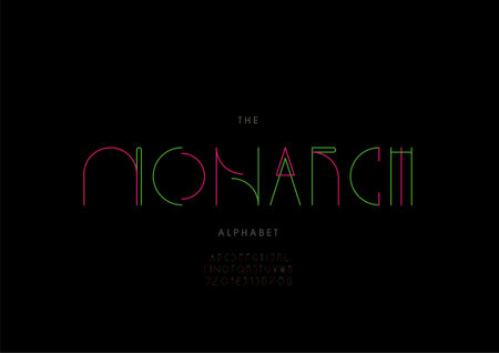Vector of stylized monarch alphabet and fontのイラスト素材