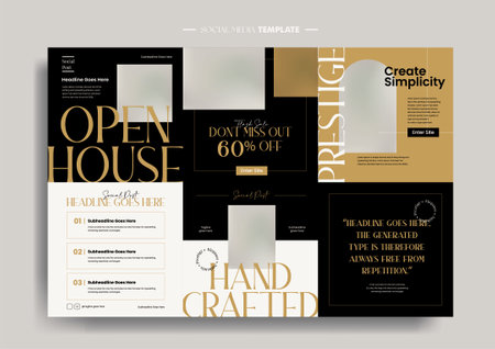Vector of modern stylized social media post and templateのイラスト素材