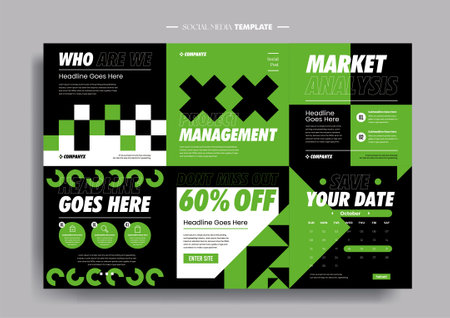Vector of modern stylized social media post and templateのイラスト素材