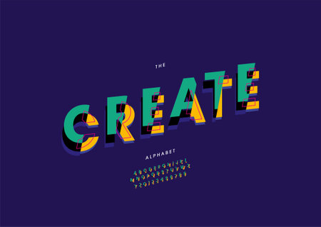 Vector of stylized create alphabet and fontのイラスト素材