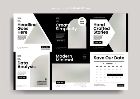 Vector of modern stylized social media post and templateのイラスト素材
