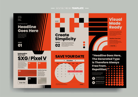 Vector of modern stylized social media post and templateのイラスト素材