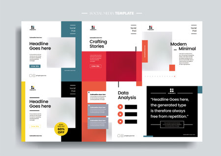 Vector of modern stylized social media post and templateのイラスト素材