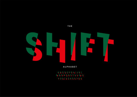 Vector of stylized shift alphabet and fontのイラスト素材