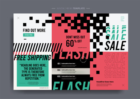 Vector of modern stylized social media post and templateのイラスト素材