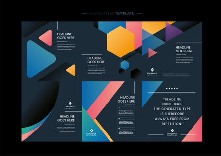 Vector of modern stylized social media post and templateのイラスト素材