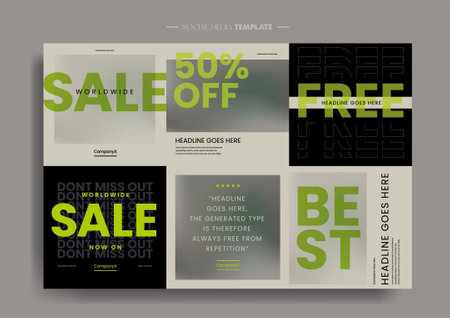 Vector of modern stylized social media post and templateのイラスト素材