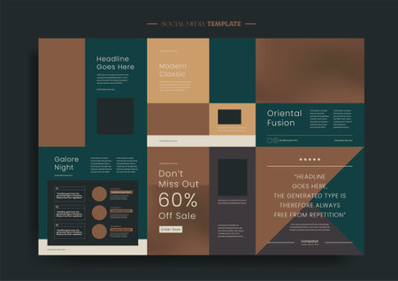 Vector of modern stylized social media post and templateのイラスト素材