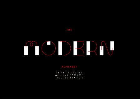 Vector of stylized modern alphabet and fontのイラスト素材