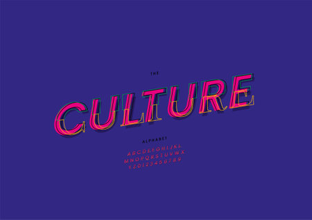 Vector of stylized culture alphabet and fontのイラスト素材