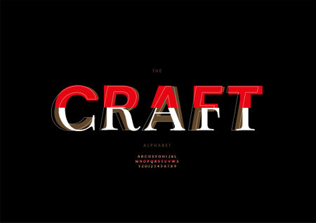 Vector of stylized craft alphabet and fontのイラスト素材