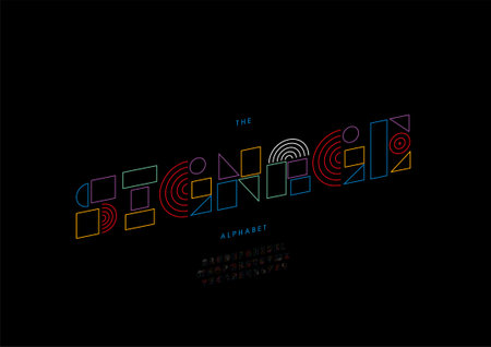 Vector of stylized signage alphabet and fontのイラスト素材