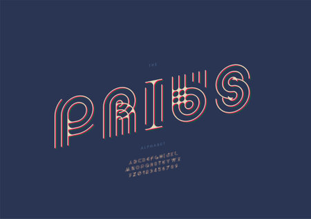 Vector of stylized prius alphabet and fontのイラスト素材