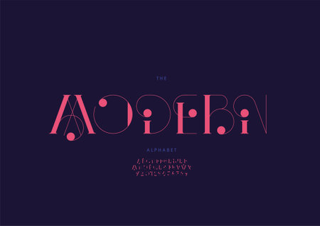 Vector of stylized modern alphabet and fontのイラスト素材