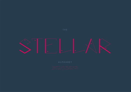 Vector of stylized stellar alphabet and fontのイラスト素材