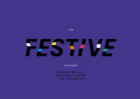 Vector of stylized festive alphabet and fontのイラスト素材