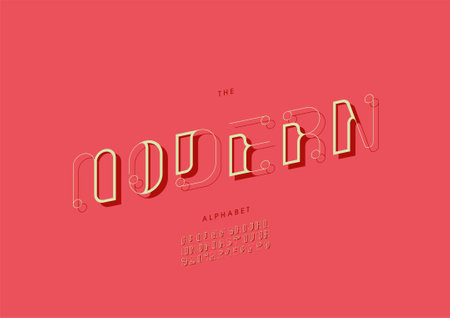 Vector of stylized modern alphabet and fontのイラスト素材