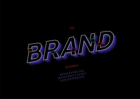 Vector of stylized brand alphabet and fontのイラスト素材