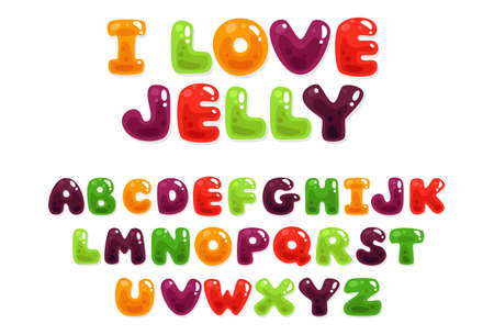 Colorful jelly alphabets for kidsのイラスト素材
