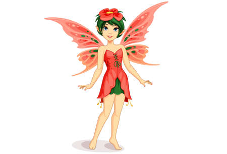 Beautiful flower fairy vector illustration 1のイラスト素材