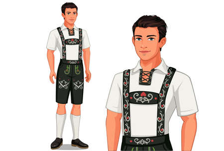 Vector illustration of German man in traditional costumeのイラスト素材