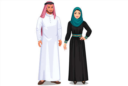 Vector illustration of Arabian coupleのイラスト素材