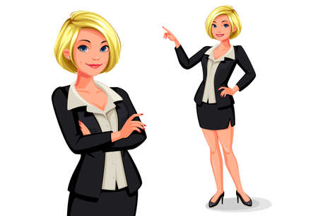 Smart blonde business women vector illustrationのイラスト素材