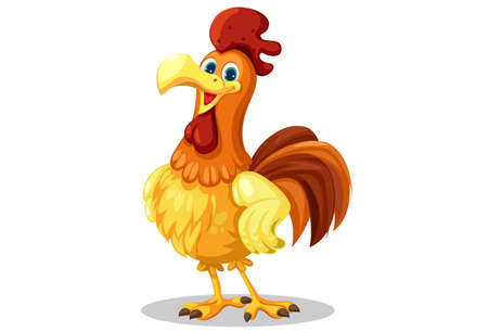 Rooster cartoon standing vector illustrationのイラスト素材
