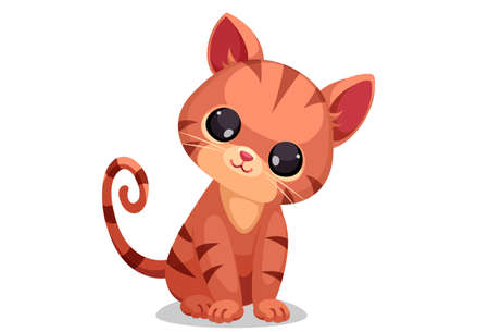 Cute little kitten vector illustration 2のイラスト素材