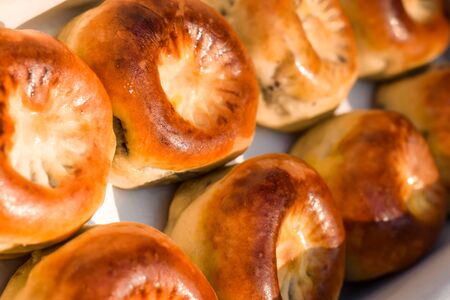 Traditional Korean spicy soup with dumpling and sushiの写真素材