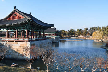 Donggung Palace and Wolji Pond in City of Gyeongju South Koreaのeditorial素材