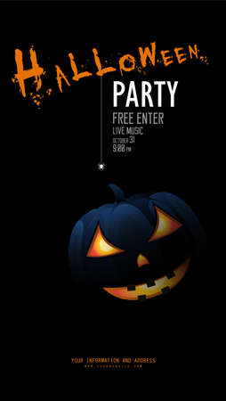 Happy Halloween lettering party concept, Halloween Holiday calligraphy for banner, poster, greeting card, Halloween party invitation. Vector illustration design.のイラスト素材