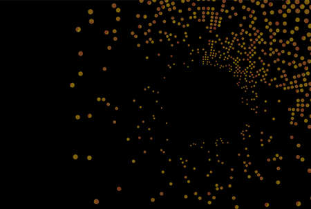 Dark golden circles vector and yellow banner with set of circles and dots and Donuts Background and...