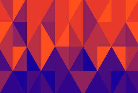 Colorful mosaic covers background design modern Minimal geometric pattern gradients, dark blue, purple, orange, red, vector of triangles shapes patternのイラスト素材