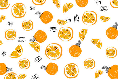 LIGHT Orange pattern with Fresh oranges for fabric background and drawing labels, print on t-shirt,...