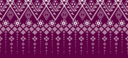 Dark pink Geometric ethnic pattern seamless flower color oriental and seamless pattern. Design for fabric, curtain, background, carpet, wallpaper, clothing, wrapping, Batik, fabric,Vector illustrationのイラスト素材