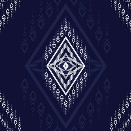DARK Geometric ethnic pattern traditional Design Pattern used for skirt,carpet,wallpaper,clothing,wrapping,Batik,fabric,clothes, Fashion, DARK Vector illustration embroidery texture styleのイラスト素材