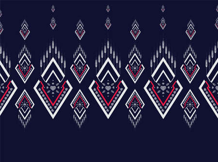 Dark Orange Geometric ethnic pattern traditional Design Pattern used in sheets, design of yellow Vector illustration embroidery texturesのイラスト素材