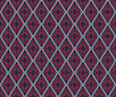 Geometric ethnic texture embroidery triangle design for dark blue background, wallpaper, clothing