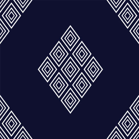 Seamless pattern Geometric ethnic texture embroidery with Dark Blue background design used in wallpaper,skirt,carpet,wallpaper,clothing,wrapping,Batik,fabric,sheet used in Vector, illustrationのイラスト素材
