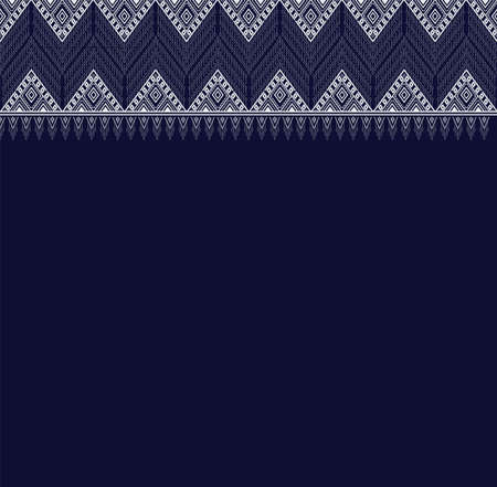 Geometric ethnic texture embroidery design with Dark Brown background design, skirt,wallpaper,clothing,wrapping,Batik,fabric,sheet, triangle shapes Vector, illustration design designのイラスト素材